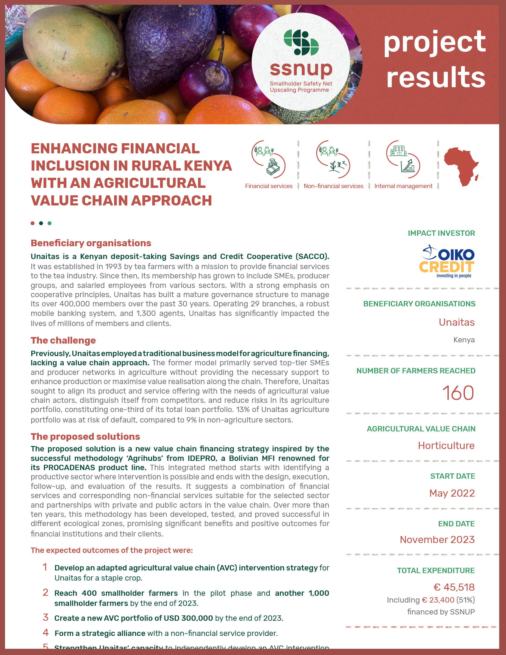 Enhancing financial inclusion in rural kenya with an agricultural value chain approach