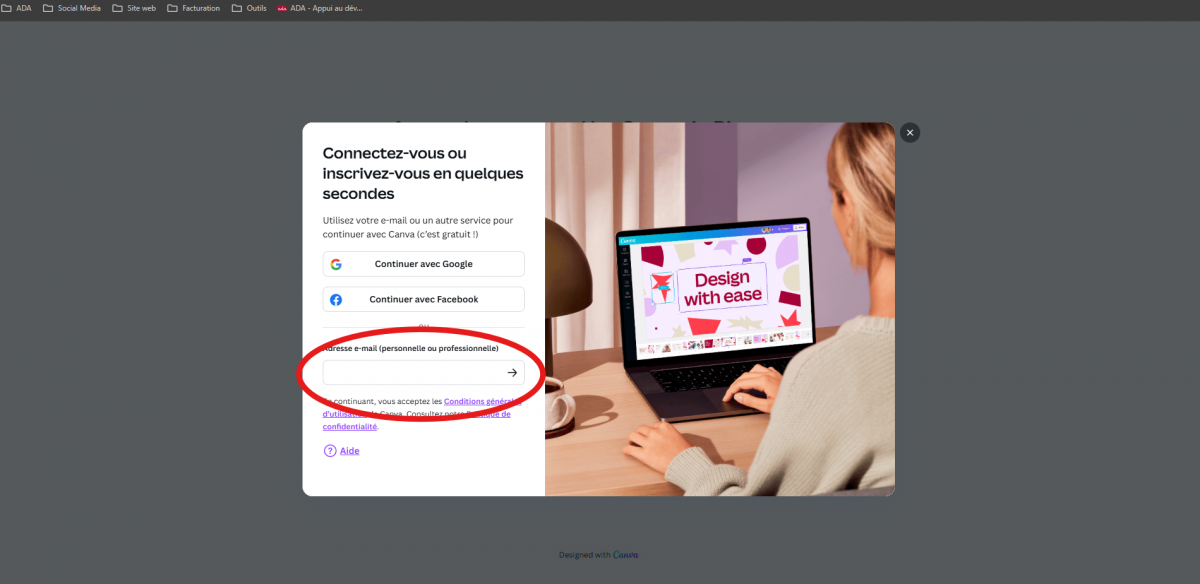 Screenshot from Canva